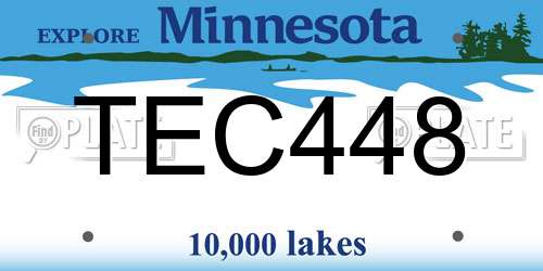 TEC448 Minnesota License Plate
