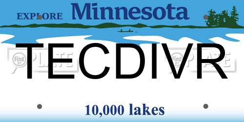TECDIVR Minnesota License Plate