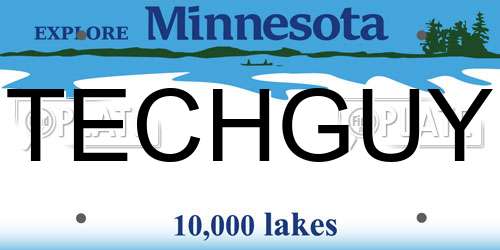 TECHGUY Minnesota License Plate