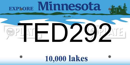 TED292 Minnesota License Plate