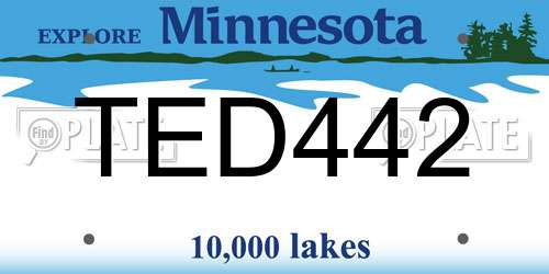 TED442 Minnesota License Plate