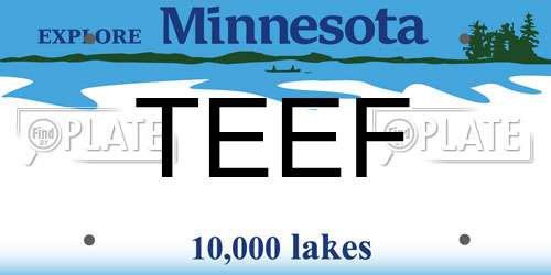 TEEF Minnesota License Plate