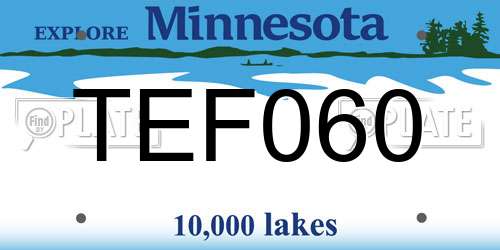 TEF060 Minnesota License Plate