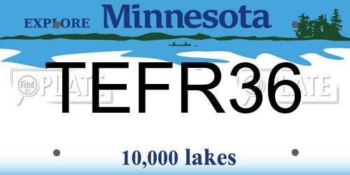 TEFR36 Minnesota License Plate