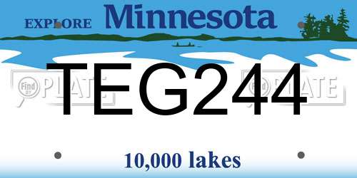TEG244 Minnesota License Plate