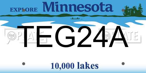 TEG24A Minnesota License Plate