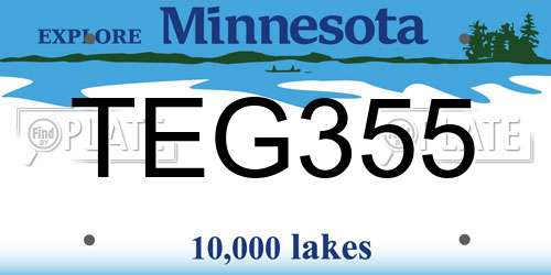 TEG355 Minnesota License Plate