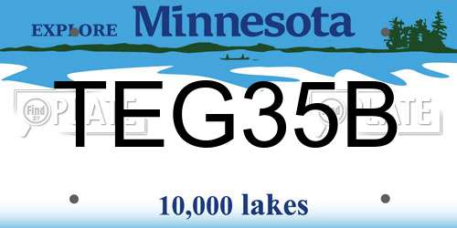 TEG35B Minnesota License Plate