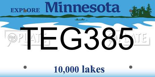 TEG385 Minnesota License Plate