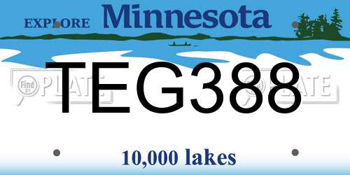 TEG388 Minnesota License Plate