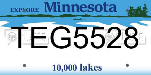 TEG5528 Minnesota License Plate