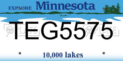 TEG5575 Minnesota License Plate