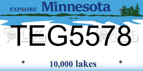 TEG5578 Minnesota License Plate