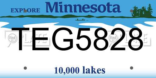 TEG5828 Minnesota License Plate