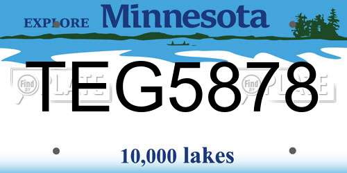 TEG5878 Minnesota License Plate