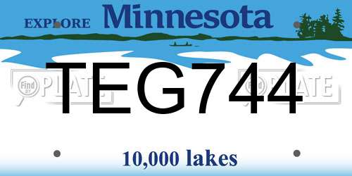 TEG744 Minnesota License Plate
