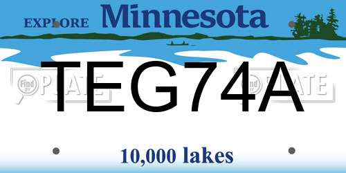 TEG74A Minnesota License Plate