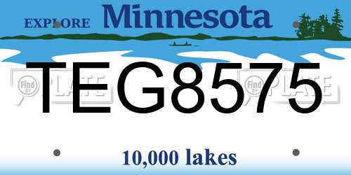 TEG8575 Minnesota License Plate