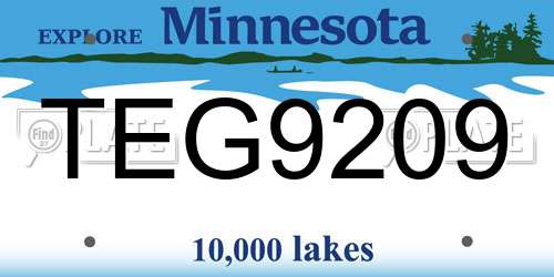 TEG9209 Minnesota License Plate