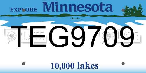 TEG9709 Minnesota License Plate