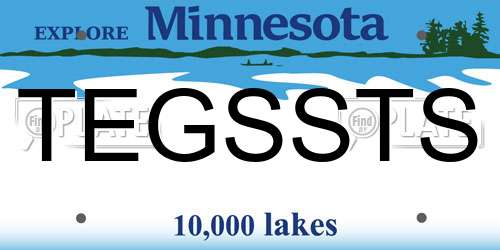 TEGSSTS Minnesota License Plate