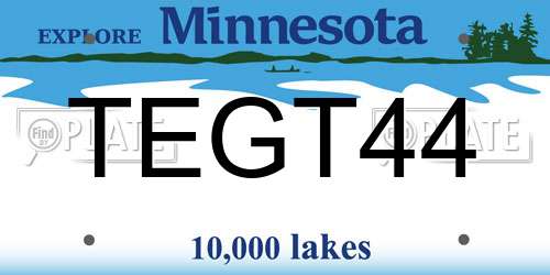 TEGT44 Minnesota License Plate