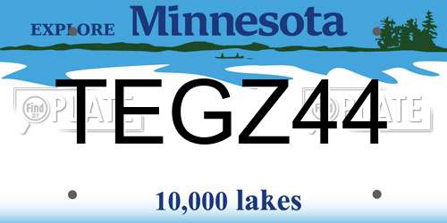 TEGZ44 Minnesota License Plate