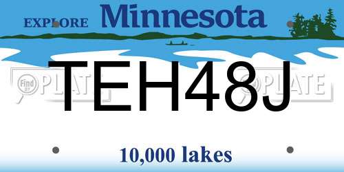 TEH48J Minnesota License Plate