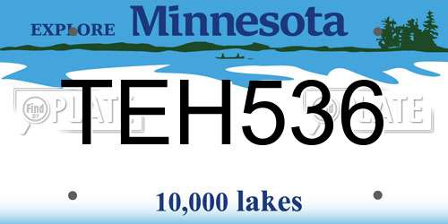 TEH536 Minnesota License Plate