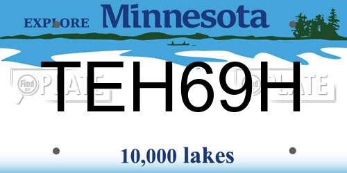 TEH69H Minnesota License Plate
