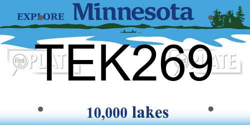 TEK269 Minnesota License Plate