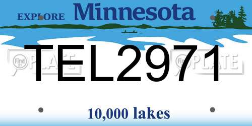 TEL2971 Minnesota License Plate