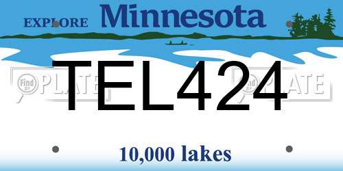TEL424 Minnesota License Plate