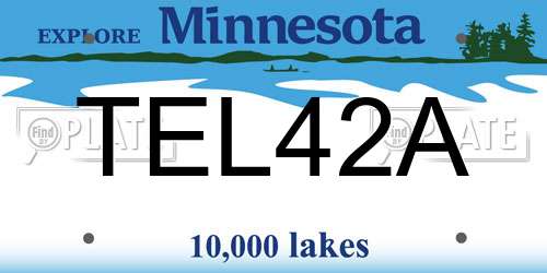 TEL42A Minnesota License Plate