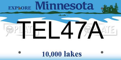 TEL47A Minnesota License Plate