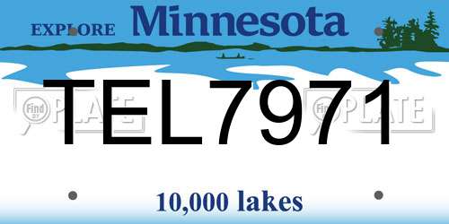 TEL7971 Minnesota License Plate