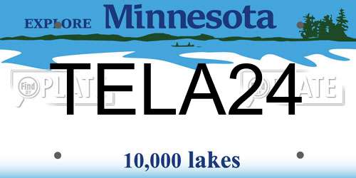 TELA24 Minnesota License Plate