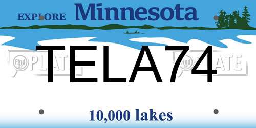 TELA74 Minnesota License Plate