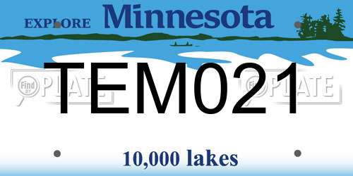 TEM021 Minnesota License Plate