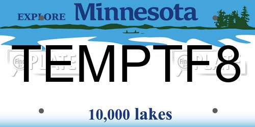 TEMPTF8 Minnesota License Plate