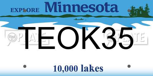 TEOK35 Minnesota License Plate