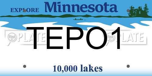TEPO1 Minnesota License Plate