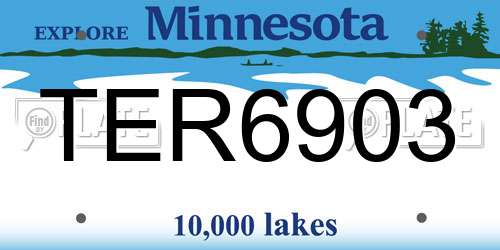 TER6903 Minnesota License Plate