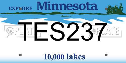 TES237 Minnesota License Plate