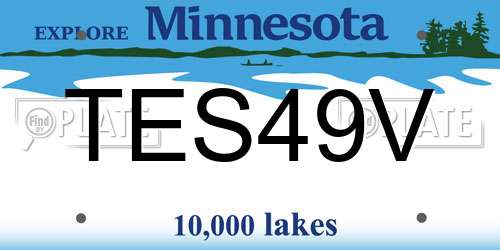 TES49V Minnesota License Plate