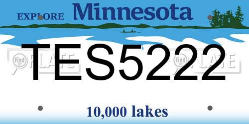 TES5222 Minnesota License Plate