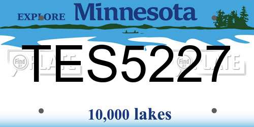 TES5227 Minnesota License Plate