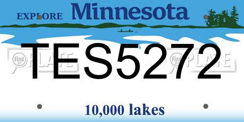 TES5272 Minnesota License Plate