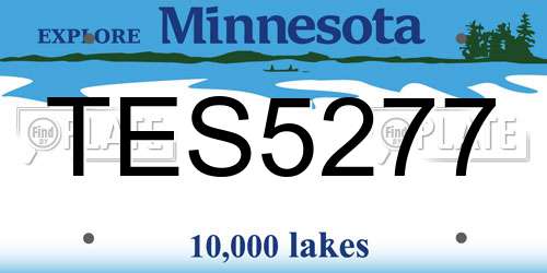 TES5277 Minnesota License Plate