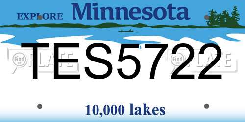 TES5722 Minnesota License Plate